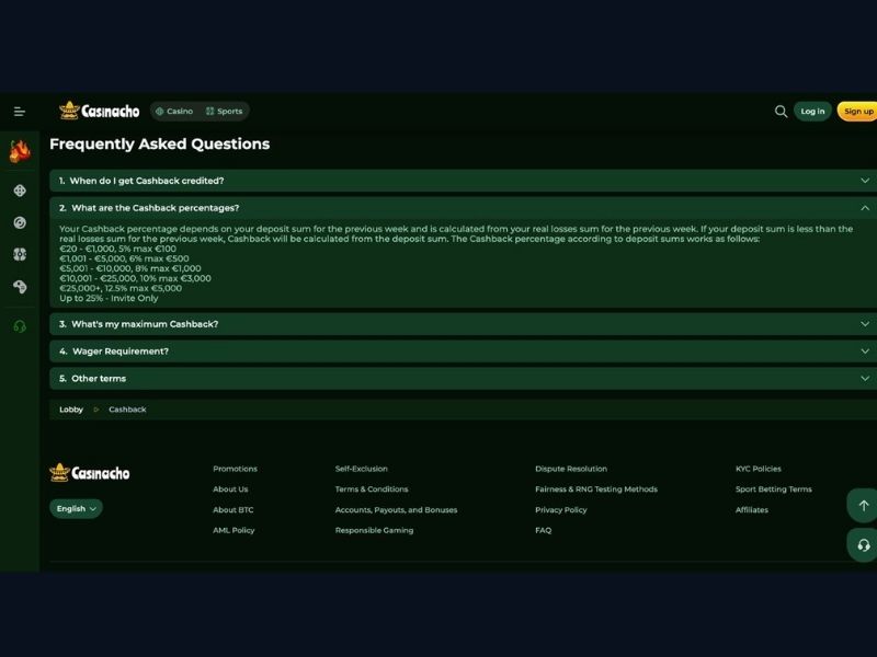 Registrazione su Casinacho Casino (Nacho Casino): conto, KYC il primo giorno e configurazione del metodo di pagamento